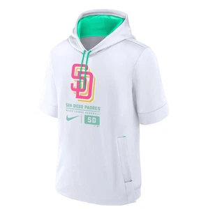 Nike Men’s Hoodie San Diego Padres White Sz:XL NWT Pullover Short Sleeve - Picture 1 of 9