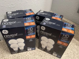 4 Boxes GE Reveal LED HD Light 5.0w A19 Dimmab 16 Count Light Bulbs 350 Lum LE01 - Picture 1 of 7