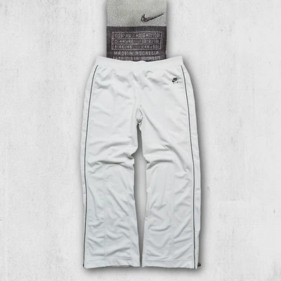Vintage Nike Baggy Trackpants Y2K Trackpants Swoosh Weiß Schwarz M Top - Bild 1 von 4