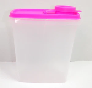 Tupperware Cereal Storer Junior Jr Modular Keeper Small 3 1/2 cup Neon Pink Seal - Imagen 1 de 4