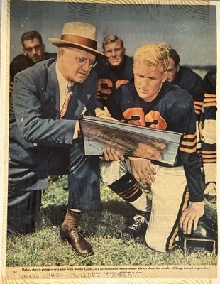 Chicago Bears BOBBY LANE & GEORGE HALAS 8x10 Magazine Clipping Photo Football - Image 1 of 3