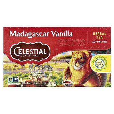 Té de hierbas, vainilla de Madagascar, sin cafeína, 20 bolsitas de té, 1,5 oz (43 g) Foto 1 de 3