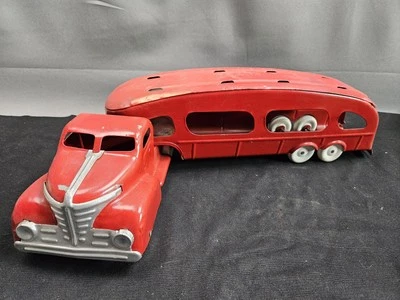 Transportador de carros de transporte automático Marx de colección de los años 50 de acero prensado Foto 1 de 4