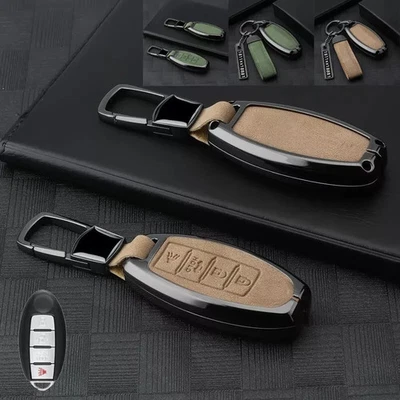 Zinc Alloy Leather Car Key Fob Case Cover For Nissan Maxima Altima Sentra Murano - Image 1 of 4