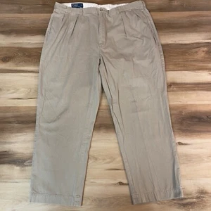 Polo Ralph Lauren Andrew Hose Herren 42 x 30 Plissee Vintage Khaki Baumwolle - Bild 1 von 10