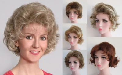 WOMENS LADY SHORT STRAIGHT WAVY LAYERED SHAG WIG GOLDEN GIRLS ROSE BETTY BARBARA - Image 1 of 4