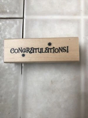 Recuerdos Sello de Goma Saludos dice ¡Felicitaciones! Foto 1 de 3