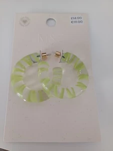 M&S Hypoallergenic Earrings Lime Green - Picture 1 of 2