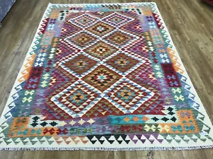 Premium Afghan Handmade Kilim Rug Miamana Chobi Reversible RugSize 240x184 cm - Picture 1 of 11