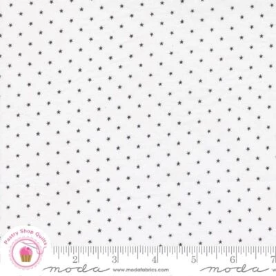 Moda XOXO TWINKLE 24106 72  White Black STARS  ROSENTHAL Quilt Fabric VALENTINES - Image 1 of 4