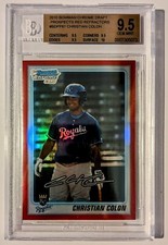2010 Bowman Draft Chrome Prospects Red Refractor 1/5 Christian Colon BGS 9.5
