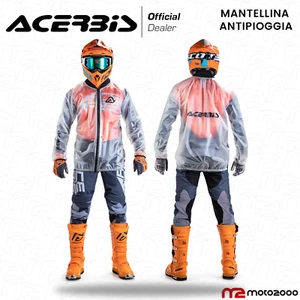 TUTA ANTIPIOGGIA MANTELLINA WATERPROOF 100% IMPERMEABILE ACERBIS MOTO CROSS - Imagen 1 de 4