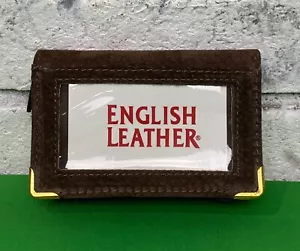 Brown Suede English Leather Wallet Zip Around With ID Window - Small 5 Inch - Picture 1 of 9