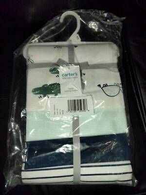 Carter's Little Baby Basics 4 упаковки приемные одеяла для мальчиков синяя полоса животное - Изображение 1 из 4