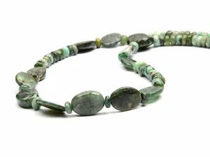 Natural Emerald 17 Inch Adjustable Length Gifted Silver Necklace 925 Sterling - Picture 1 of 5