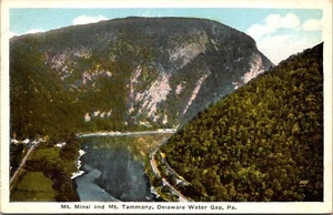 Delaware Water Gap, PA Mt. Minsi and Mt. Tammany Postcard White Border - Picture 1 of 2