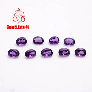NATURAL AMETHYST FACETED OVAL CUT 7x5 MM CALIBRATED SIZE LOOSE GEMSTONES E - Picture 1 of 12