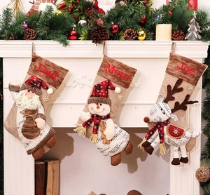 Personalized name 3D Christmas stockings holiday decoration gift collection bag - Picture 1 of 9