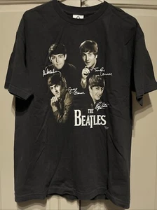 Camiseta vintage The Beatles Signatures negra (grande) - Imagen 1 de 6