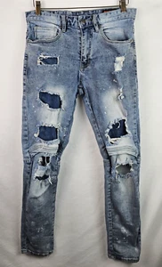 Smoke Rise Men's Jeans Size 30 x 32 Slim Fit Distressed Trashed Denim Pants - Picture 1 of 11