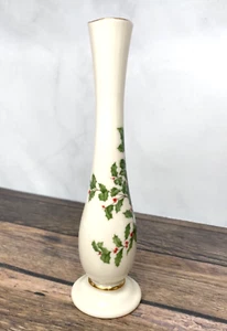 Lenox Holiday Mistelzweig Heilige Weihnachten Knospe Vase Elfenbein Porzellan mit 24K Goldrand - Bild 1 von 5