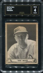 1940 Play Ball R335 #195 Dee Miles Philadelphia Athletics - Novato - GMA 4 en muy buena condición/Excelente - Imagen 1 de 2
