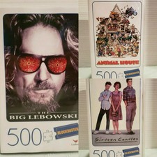 Blockbuster Lot of 3 Big Lebowski, Animal House, Sixteen Candles 500 pc Puzzles