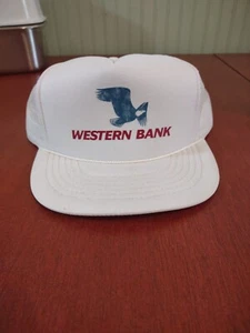 Vintage 80s Western Bank Snapback Hat One Size New - Picture 1 of 13