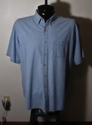L.L. Camisa vaquera de manga corta azul BEAN para hombre talla XL regular Foto 1 de 4