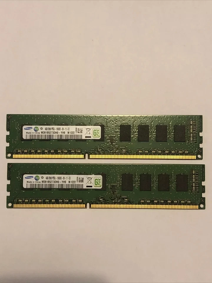 Samsung 2 x 4GB = 8GB 2Rx8 PC3L-10600E DDR3L-1333MHz Memory M391B5273CH0 - Image 1 of 1