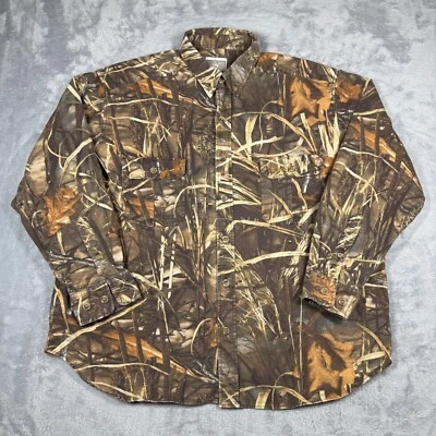 Vintage 10X  Camo Button Front Shirt Men XL Chamois Max 4 Heavy Duck Waterfowl - Image 1 of 4