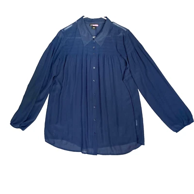 Blusa LYS Transparente Cami Pacote Feminina 1X Azul Marinho Botão para Cima e Regata  - Imagem 1 de 4