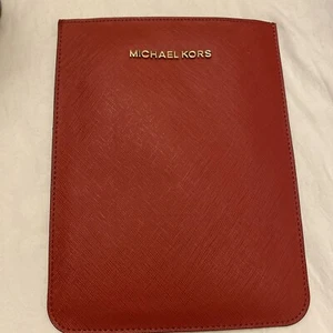 michael kors mini ipad case Red Leather - Picture 1 of 4
