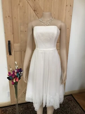 Vestido corto de novia David marfil nuevo con etiquetas talla 12 Foto 1 de 4