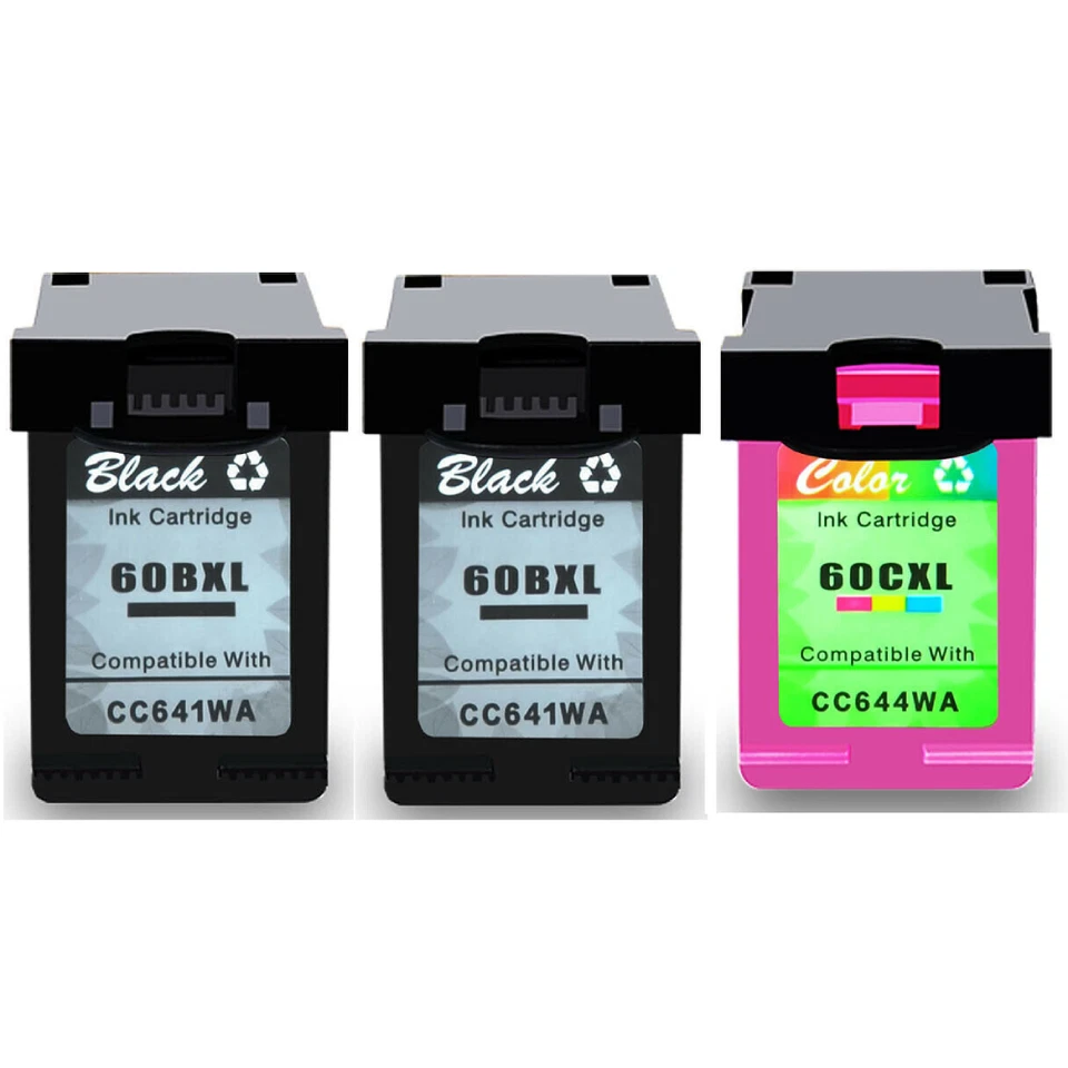 BK&Colr 60 60XL Hi-Yield Ink HP PhotoSmart C4600 DeskJet D2500 4200 F4400 Series - Image 1 of 1