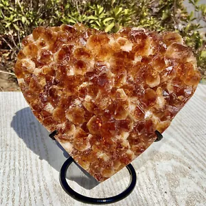 Corazones de citrino naranja profundo de alta calidad de 6,52 lb, natural, regalo de cristal + base - Imagen 1 de 16