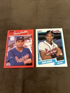 David Justice Lot of 2 Different MLB Rookie Cards Braves All Star RC