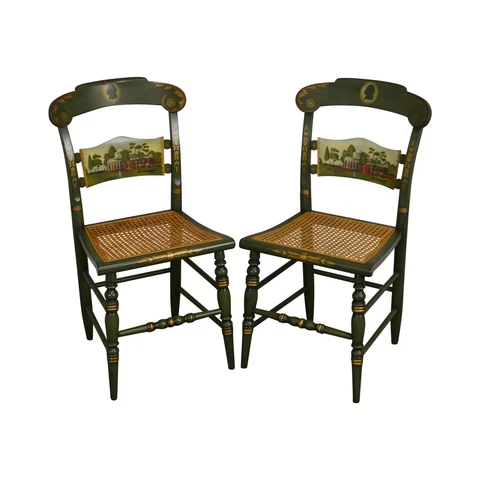 Hitchcock Thomas Jefferson Monticello Limited Edition Painted Pair Chairs (A) Cover