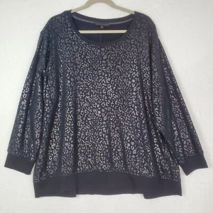 Jane + Delancey Sz 1X Sweater Super Soft Jersey Knit Fleece Lined Shimmer Black - Picture 1 of 13