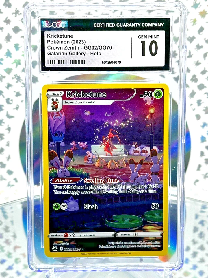 CGC 10 Kricketune GG02/GG70 Crown Zenith Secret Illustration Rare Pokemon Card - Image 1 of 1