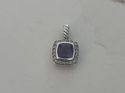 Colgante David Yurman de plata de ley con piedra amatista y diamantes Foto 1 de 4