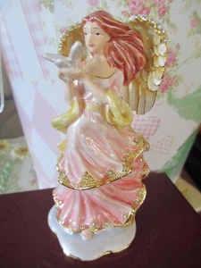 4196   PEACE ANGEL ~ BEJEWELED TRINKET BOX  WITH AUSTRIAN CRYSTALS ~  - Picture 1 of 8