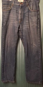 Levis Red Tab 505 Mens 36X32 Dark Wash Regular Straight 100% Cotton Jeans - Picture 1 of 9