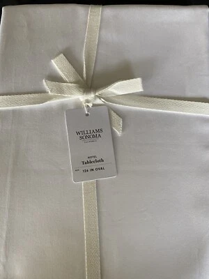 Williams Sonoma 126 IN OVAL Hotel Tablecloth white NWT - Image 1 of 4