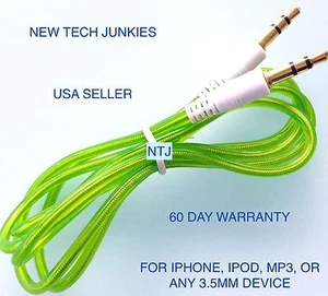 3.5mm male stereo audio aux auxiliary cable for iPod mp3 car iPhone 4s 5c 6 plus - Picture 1 of 62