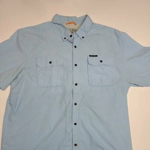 Mens Shirt XXL Field And Stream Blue Short Sleeve Button Down Fishing pockets - Picture 1 of 9
