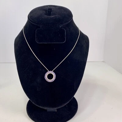 "Collar de tanzanita de plata de ley con superposición de platino de 18""" Foto 1 de 4