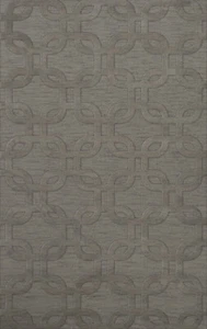Gray Transitional Hand Hooked Loops Rounded Squares Area Rug Geometric DV7 - Picture 1 of 35