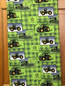 John Deere, Tractor Fabric, Plaid Patch Design, Cotton, 3.5 Yd, 11+ Foot, New! - Picture 1 of 6