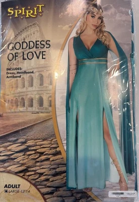 Spirit Halloween Costume Goddess Of Love Dress & Headpiece Full Length Adult L - Image 1 of 4